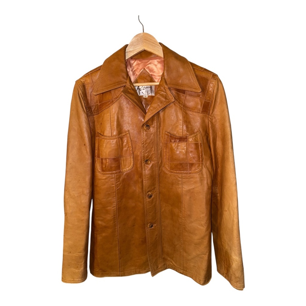 Vintage 70’s REMY  LeatherJacket 38 Patchwork